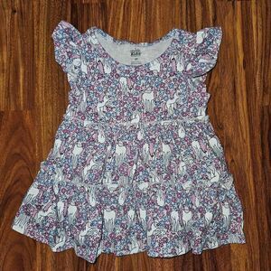5 For $25 Kids Headquarters Purple and White Unicorn Flare Dress Size 2T